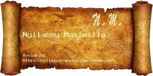 Nyilassy Maximilla névjegykártya